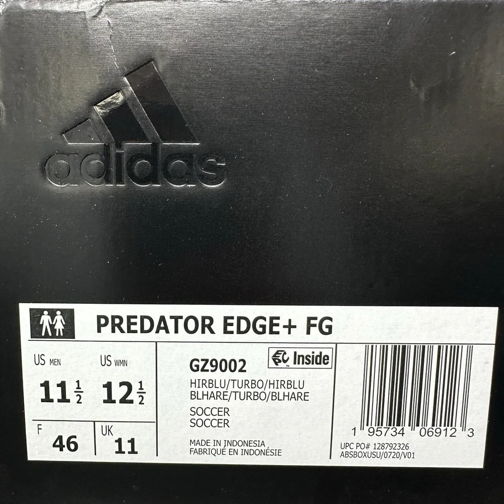 Adidas Predator Edge+ FG Laceless Soccer Cleats Mens Size 11.5 Blue Turbo GZ9002